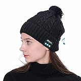 ZSH Bluetooth Mütze Bluetooth Beanie Mütze, Bluetooth 5.0 Winter Musik Mütze, für Winter Fitness Outdoor Sport & Weihnachtsgeschenke für Männer und Frauen (Schwarz)
