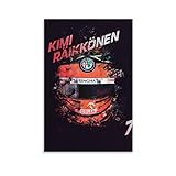 Kimi Raikkonen Formel 1 Kunstposter, Leinwanddruck, Wandkunst, Retro, dekoratives Gemälde für Zuhause, Schlafzimmer, Wohnzimmer, Dekoration, 50 x 75