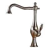 XDYNJYNL Kitchen Tap Retro Hohe Waschtischarmatur 360° Drehbar Bad Wasserhahn Einhebelmischer Aufsatzwaschbecken Armatur Badarmatur Gefäß