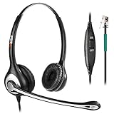 Wantek Headset Telefon mit Mikrofon Noise Cancelling & Lautstärkeregler, Office RJ9 Headset für Festnetztelefon Gigaset DA710 DA810A Siemens Optipoint 500 Polycom VVX411 Plantronics Avaya NEC(F602S2)