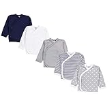 TupTam Unisex Baby Langarm Wickelshirt 5er Set, Farbe: Junge 3, Größe: 56