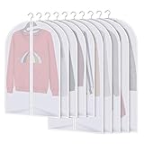 AIDBUCKS Kleidersäcke 10 Stücke Kleiderhülle Anzughülle - Langzeitaufbewahrung Von Jacke Mantel Kleider Anzug Schutz Vor Staub Motten Schäden Durchsichtiger Kunststoff 5x120x60cm 5x100x60