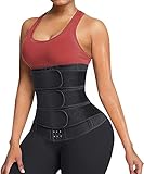 Gotoly Bauchweggürtel Fitness Gürtel Fettverbrennung Schwitzgürtel Taillenmieder Verstellbarer Neopren Sauna Schweiß Taille Trimmer Bauchgürtel Bauchweg Taillenformer Für Damen (Schwarz, 3XL)