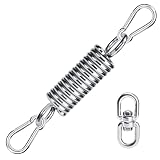 Schwingfeder für Hängesessel, Tragfähigkeit bis 400kg - 2x M10 Karabiner, 1x 360 ° drehbarem Ring und 1x Aufhängefeder, Hängesessel Aufhängung Edelstahl 304 für Hängestuhl, Boxsack Halterung, Yog