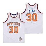 OneTreeHill New Yourk #30 King Basketabll Trikot für Herren 90er Jahre Hip Hop T-Shirt Sport 3D Stickerei Logo S-3XL, weiß, L