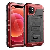 Beeasy Kompatibel mit iPhone 12 Mini Hülle, Outdoor IP68 Wasserdicht Stoßfest Handyhülle Militärstandard Schutzhülle mit Displayschutz Metall Schutz vor Stürzen Stößen Handy iPhone 12 Mini Case, R