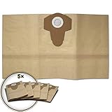 Schmutzfangsack Papierfilterbeutel (5 Stück), passend für Einhell Nass-Trockensauger z. B. Einhell TE-VC 1820, Einhell TH-VC 1820 S, Einhell TE-VC 2230 SA, Einhell BT-VC 1250, Einhell TH-VC 1930 S