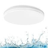 LVWIT 24W Deckenlampe, LED Deckenleuchte IP65 Wasserfest, 4000K Badlampe, 2400LM Neutralweiß Licht, Rund Flach Leuchte Decken Ideal für Küche, Schlafzimmer, Balkon, Flur, Bad, Wohnzimmer, Ø330