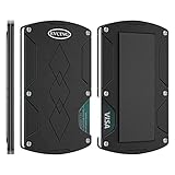 The EVCING Slim Wallet für Damen oder Herren | Minimalistische Metall-RFID-blockierende Geldbörse mit Bargeldgurt | Ultradünne Fronttasche | Stilvolle Geldbörse, schwarz,
