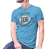 Original DDR Produkt 1987 Porzellan Deutsch Osten Ossi Ilmenau T Shirt #27467, Größe:L, Farbe:Hellb