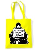 Banksy 'Keep Your Coins, I want change'-Schultertasche Gr. Einheitsgröße, gelb