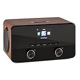 TESTURTEIL: SEHR GUT auna Connect 100 WN - Internetradio, Digitalradio, WLAN-Radio, Bluetooth, AUX, USB, 2 Breitbandlautsprecher, Wecker, Farbdisplay, Dimmfunktion, Holzfurnier, w