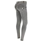 FREDDY Damen Skinny Jeans, , Grau (Jeans Grigio/Cuciture Gialle J3y), Gr. 38 (Herstellergröße:Medium)