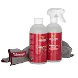 Jemako AshEx Kamin-Glasreiniger 2x 500ml Spezialreiniger mit Profituch Plus S AshEx inkl. Wäschenetz (SINLAND)