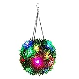 Beaupretty Led Buchsbaum Kugel Künstliche Buchsbaumkugel Solar Weihnachtslicht Buxkugel Dekoball Pendelleuchte Pflanzenkugel Kunststoff Graskugel für Weihnachten Innen Außen Beleuchtung Dek