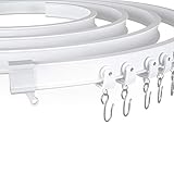 NeatiEase 5 Meter Gardinenschiene, gebogene Vorhangschiene, flexible gebogene Deckenschiene für Vorhänge, Raumteiler, Wohnmobil-Vorhang, Duschvorhang, Krankenhaus-Vorhangschienensy
