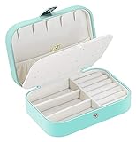 Aufbewahrungsbox Schmuckbox Organizer Kleine Reise Schmuck Aufbewahrungsbox für Ringe Ohrringe Halskette Armbänder Schmuck Geschenkbox Mädchen Frauen Schmuckaufbewahrungsbox
