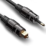 FosPower [1m Optisches Digital Audio Toslink Kabel auf/zu Mini Toslink (S/PDIF) [Premium QUALITÄT] [24K Vergoldet|Metall-Stecker]
