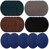 Flicken zum Aufbügeln, 25 Stück, 5 Farben, oval, Veloursleder, Rindsleder, Ellenbogen, Knie, zum Aufbügeln, Samt, für Pullover, Ausbesserungen, Basteln, Reparatur-Set für Kleidung, J