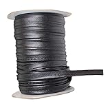 Sharplace Einfach gefaltetes Schrägband aus Leder zum Nähen, Säumen, Binden, Säumen, Paspeln, Quilten, 50 Yards - Schw