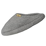 SamWo, Schafwoll-Wohlfühl-Hausschuhe/Pantoffeln,weiche rutschfeste Sohle,100% Schafwolle, SWH felt (45-46 EU, hellgrau, numeric_45)
