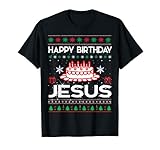 Happy Birthday Jesus Hässlich Pullover Weihnachten T-S