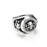 BYYHJNMSXS Herren Ringe Totenkopfring Mode Retro Totenkopfring Punk Herrenschmuck-13 Größ