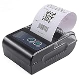 Fesjoy Thermodrucker, 58mm Mini tragbarer Thermodrucker Drahtloser Empfangsdrucker USB BT-Verbindungsunterstützung ESC/POS-Befehl Kompatibel mit Windows Android iOS für Supermarket Store R