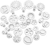 KEPEAK Neue Backform Werkzeuge, 33pcs Fondant-Kolben Schneider, DIY-Kekse, Kuchendekoration, Blumen- / Herz- / Schmetterlings- / Sternschokoladenformungswerkzeug