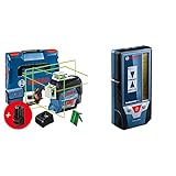 Bosch Professional 12V System Linienlaser GLL 3-80 CG (2x Akku 12 V, bis 30 m, in L-BOXX) – Amazon Edition & Laserempfänger LR 7 (roter und grüner Strahl, 2 x AAA Batterien, Reichweite: 5-50 m)