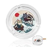 Japanischer Katzenzaun Glas Aschenbecher Moderne Tischplatte Aschenbecher Für Innenraum Und Draußen Durchmesser: 8.5