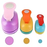 Gobesty Stanzer Rund, 3 Stück Stanzer Kreis Motivstanzer Rund Papierstanzer Motivlocher Stanzer Set Ausstanzer Motiv-Locher für Geschenkanhänger, Basteln, Scrapbooking, Fotos, Grußkarten,9mm 16mm 25