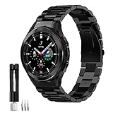 SPGUARD Armband Kompatibel mit Samsung Galaxy Watch 4 Classic 46mm Armband ,Keine Lücke Solider Edelstahl Metall Ersatzarmband Uhrenarmband Bracelet für (2021)Galaxy Watch4 46mm Smartwatch(Schwarz)