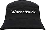 HB_Druck Fischerhut - Bucket Hat mit Wunschtext - Blockschrift - Bestickt - L/XL Stickfarbe: W