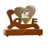 AJLDN 3D Kristall Foto, Glas-Frame mit Wunsch-Foto und Wunsch-Text mit LED Basis Personalisiert 3D Kristall Bilderrahmen für Valentinstag, Muttertag, Jubiläum, Geburtstag enthalten,H