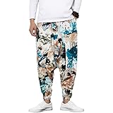 Herren Freizeithose Trendy Hip-Hop-Stil Personalisierter Druck Kordelzug Elastische Taille Freizeithosen Home Outdoor Freizeithosen L