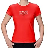 T-Shirt Hakuna Matata Bitch König der Löwen Timon Pumba Circle 15 Farben XS-3XL of Life Elton John Afrika Hakuna Matata nutze den Tag, Farbe:rot - Logo Weiss, Größe:3XL