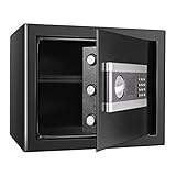 Tresor Safe mit Schlüssel Elektronischer Tresor Safe Möbeltresor, Wertschutzschrank In-Wall Klein Tresor für Bargeld Geld Schmuck, Dokumentieren (28L, Schwarz)