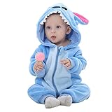 WSLCN Unisex Baby Weich Flanell Overall Süß Strampler Kapuzen Spielanzug Strampelanzug Winter Herbst Cartoon Tier Warm Alltag Blau 2 Asie 70(0-6 Monate) Blau 2 Asie 70(0-6 Monate)