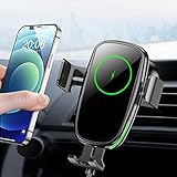 Kikedorly Fast Wireless Charger Auto Handyhalterung 15W Mit Ladefunktion Automatischer Induktion Motor Betrieb Qi Ladestation Auto Kfz Handy Halterung Auto Lüftung für iPhone Samsung Huawei LG usw