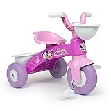 INJUSA - Dreirad Trico Max Minnie Mouse Pink mit Korb Vorne und Hinten Empfohlen für Kinder von 1 bis 3 J