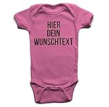 Baby Body mit Wunschtext - Selber gestalten mit dem Amazon Designertool - Tshirt Druck - Shirt Designer Babybody Strampler pink 0-3 M