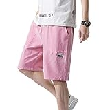 MakingDa Herren-Shorts mit Tasche, bequem, modisch, für den Strand, gerade, kurze Hose, Sommer, Freizeit, Sport, Outdoor, rose, 5X-Larg