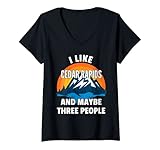 Damen Ich mag Cedar Rapids und vielleicht drei Leute T-Shirt mit V