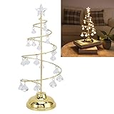 Deror Weihnachtsbaum Kristall Tischleuchte LED Weihnachtsbaum Tischlampe für Schlafzimmer Badezimmer Treppe Warmes G