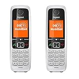 Gigaset C430HX DUO - 2 DECT-Mobilteile mit Ladeschale – hochwertige Schnurlose Telefone für Router und DECT-Basis – Fritzbox-kompatibel - 1,8 Zoll Farbdisplay, Schwarz-Silb