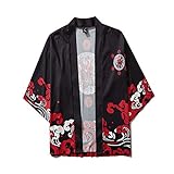 Syliababy Kimono japanische Cardiqan Fünf-Punkte-Ärmel Herren und Damen Mantel Jacke Top Bluse Lose Bluse Sommer Tops Drucken Slim Fit Freizeithemd Langarm Tops B