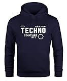 Neverless Techno Kapuzen-Pullover Hoodie Herren Männer Navy XS