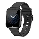 Monster SOL Smartwatch, 1,65 Zoll Fitness Tracker, HD Amoled Touch-Farbdisplay Fitness Armbanduhr mit Pulsuhr, SpO2, 5ATM, 12 Sportmodi, Schrittzähler, Schlafmonitor, Sportuhr für Herren D