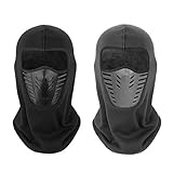 TAGVO Warmsturmhaube Gesichtsmaske mit atmungsaktivem Mesh-Silikon-Panel, Winter Fleece-Nackenwärmer Winddicht, Fit-Helm Hut für Erwachsene Frauen und Manner - Universal Größ